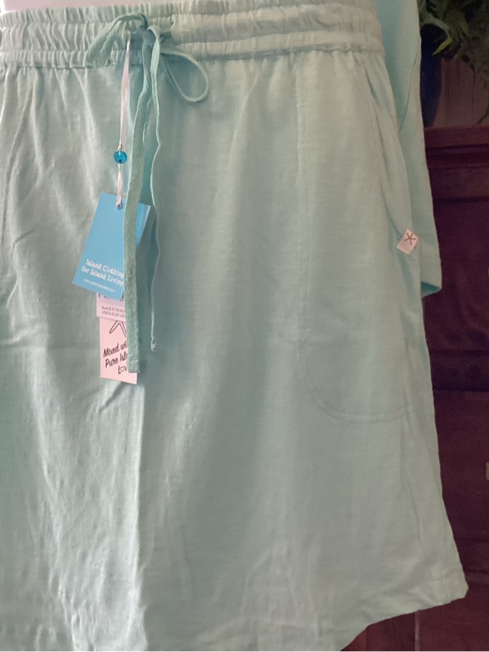 West Indies Wear Light Aqua Slub Knit Cotton Classic Skirt - NWT M - Picture 2 of 9